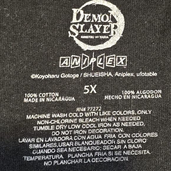 Demon Slayer Black Graphic Short Sleeve Shirt Men's 5XL Anime - Picture 4 of 8
